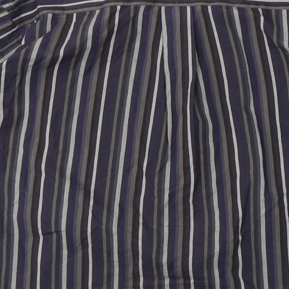 Morgan Mens Blue Striped Button-Up Size 42