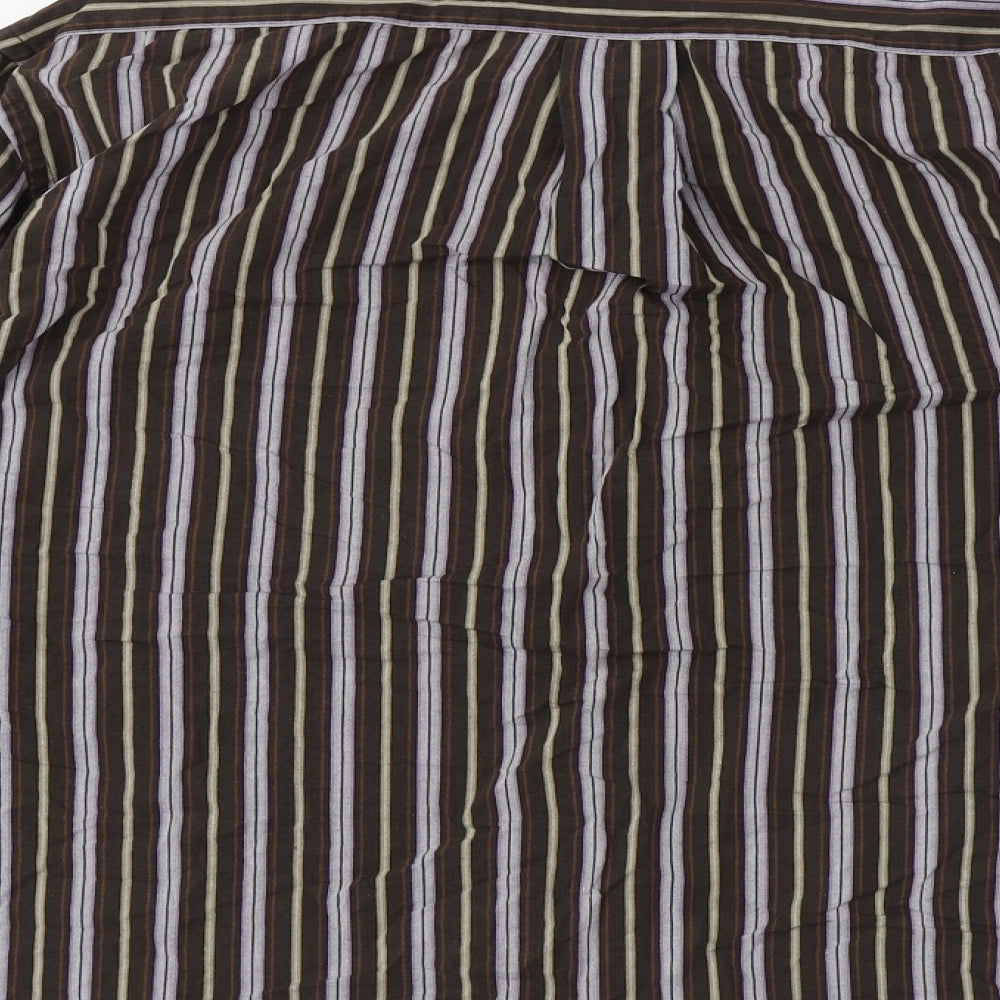tailor & son Mens Brown Striped Button-Up Size M