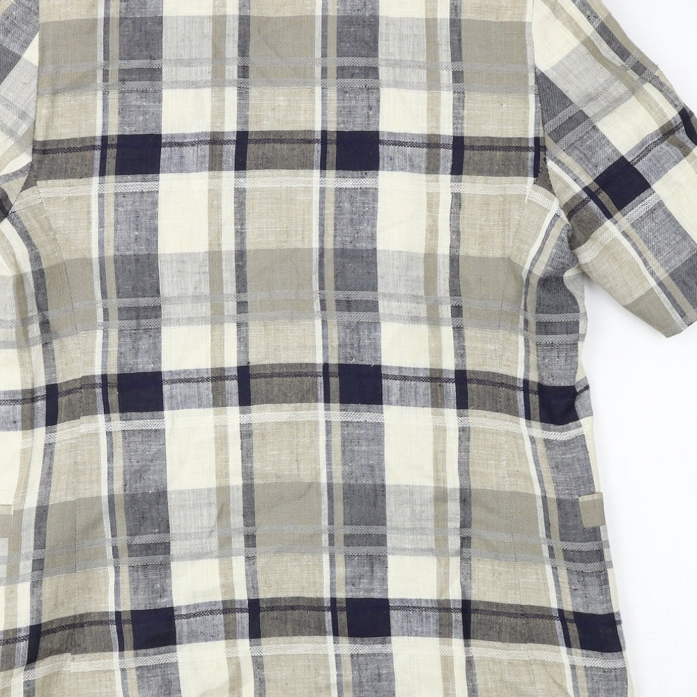 Preworn Womens Black Check Jacket Coat Size 14