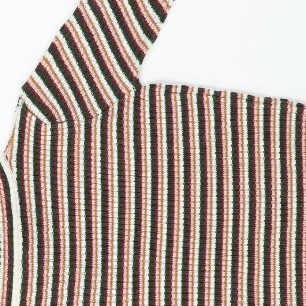 TU Girls Pink Striped Pullover Jumper Size 7 Years