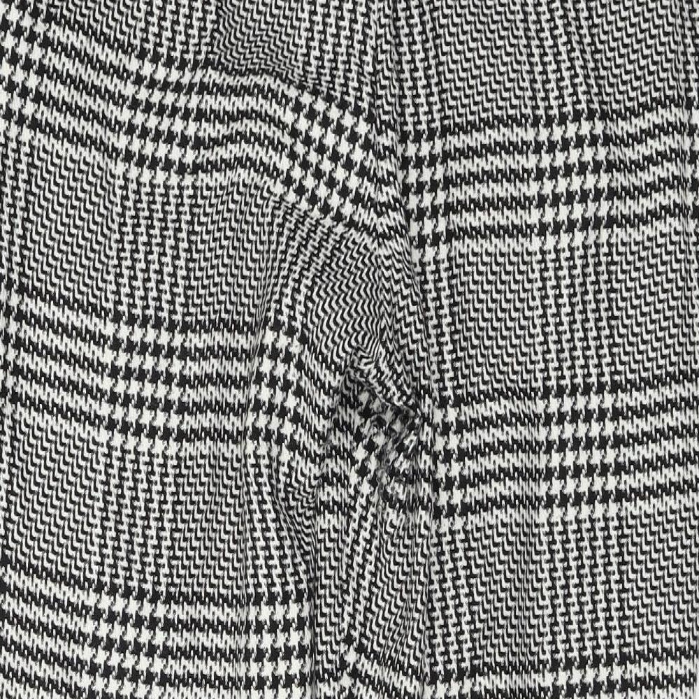 H&M Womens Grey Check Trousers Size 10 L24 in