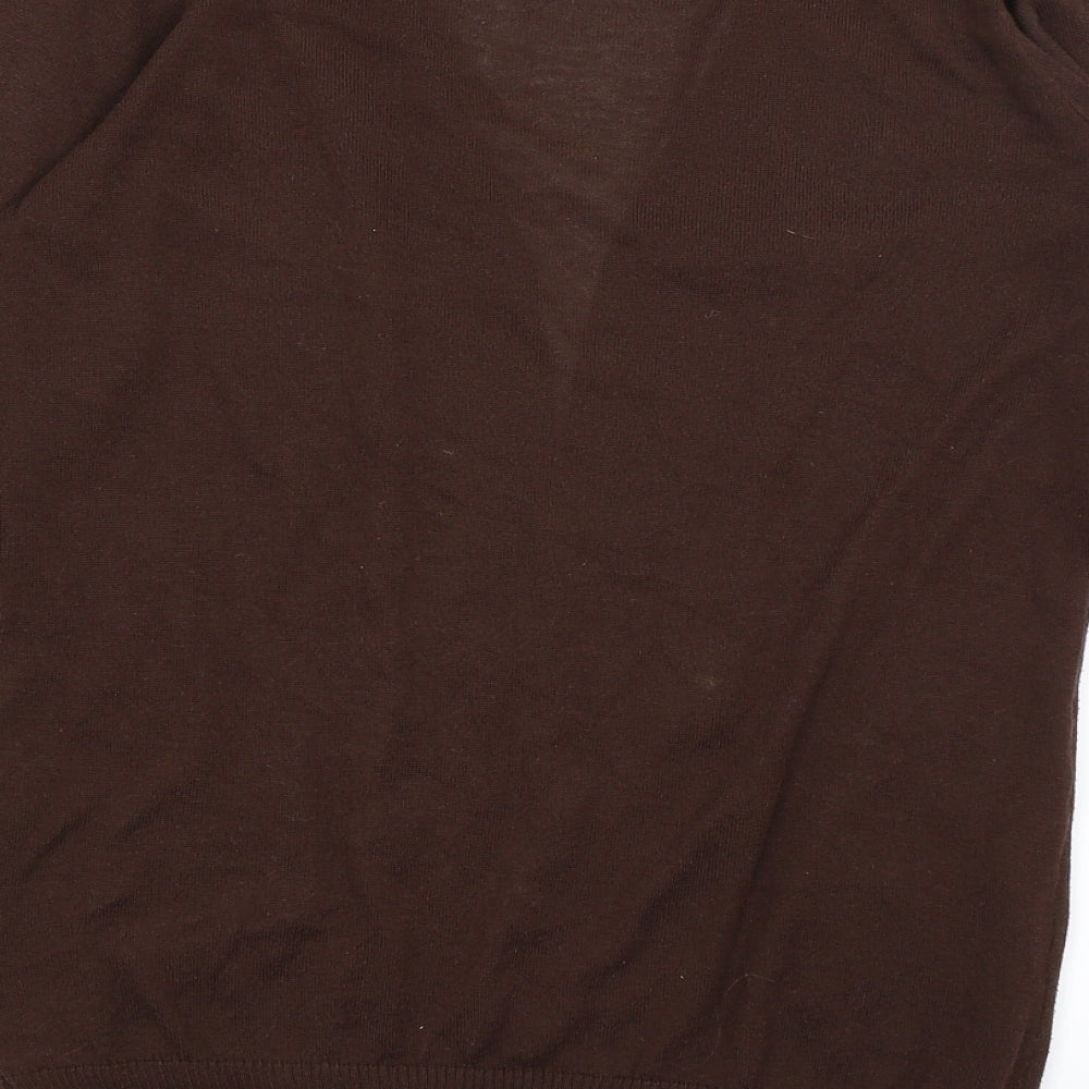 F&F Womens Brown Wrap Jumper Size 14