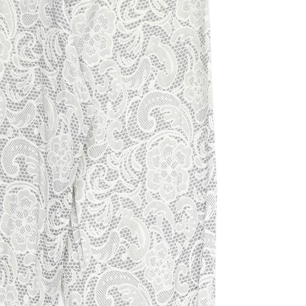 Topshop Womens Green Floral Trousers Size 8 L30 in