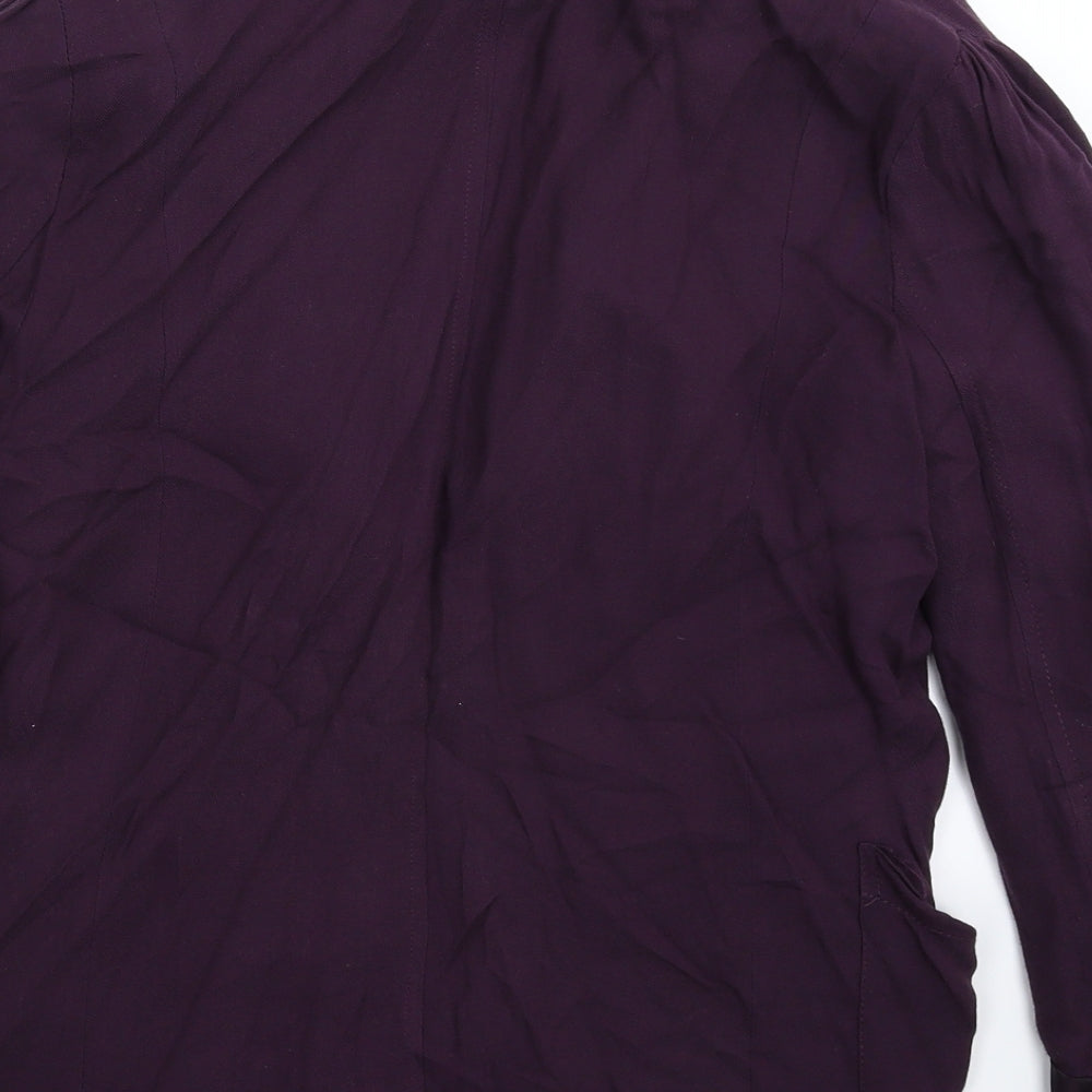 Internacionale Womens Purple Jacket Blazer Size 12