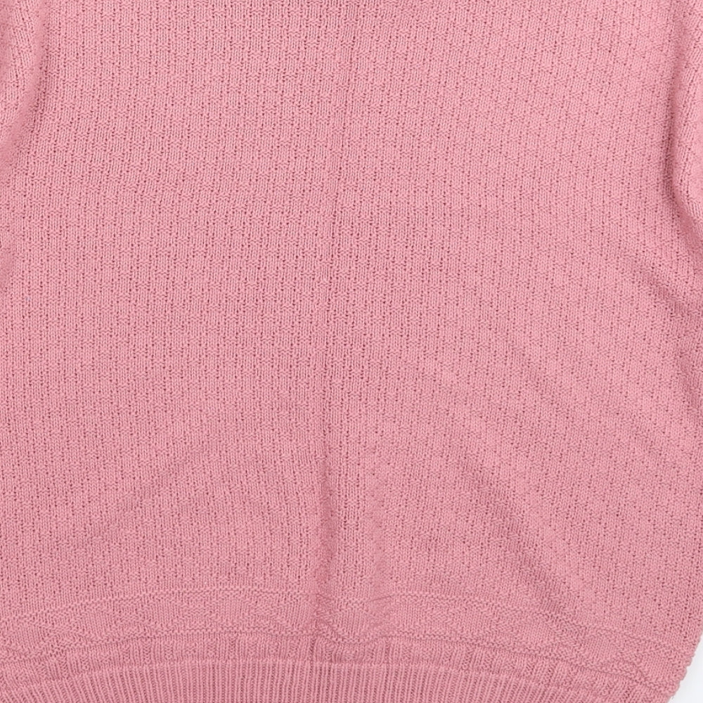 Glenbarr Womens Pink Knit Pullover Jumper Size M