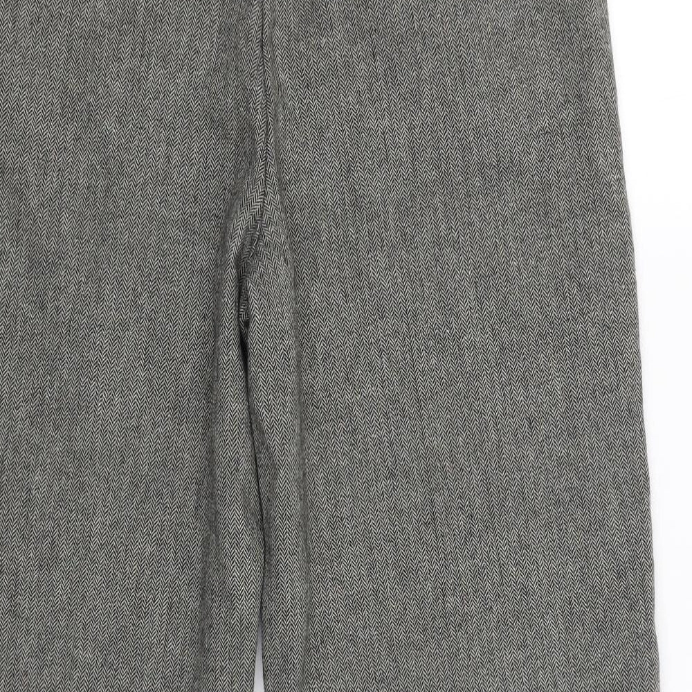 YAS Womens Grey Cropped Trousers Size L L27 in