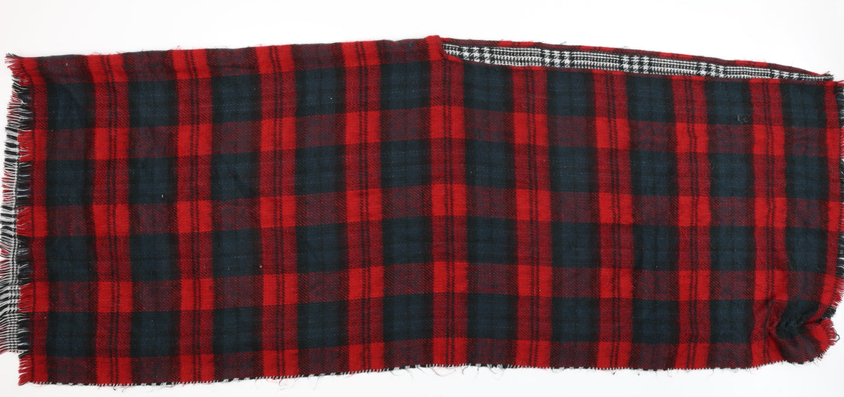 Preworn Womens Red Check Shawl/Wrap