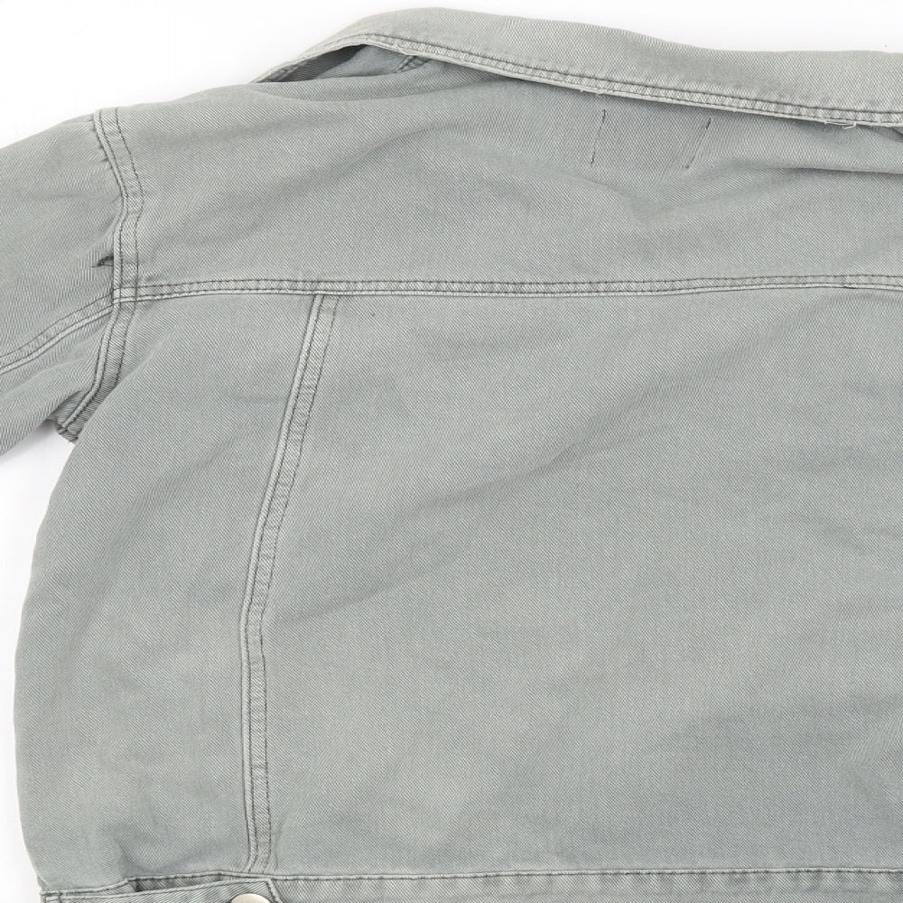 Boohoo Womens Grey Biker Coat Size 8