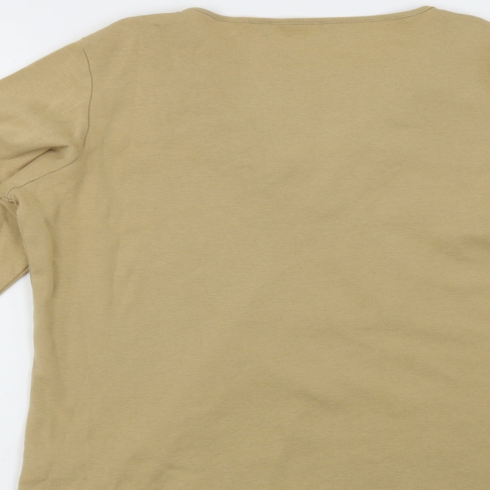 Preworn Womens Beige Jersey Blouse Size 18