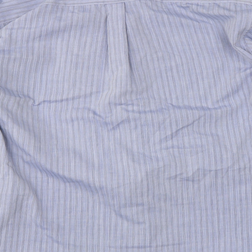 Classic Casuals Mens Blue Striped Button-Up Size L