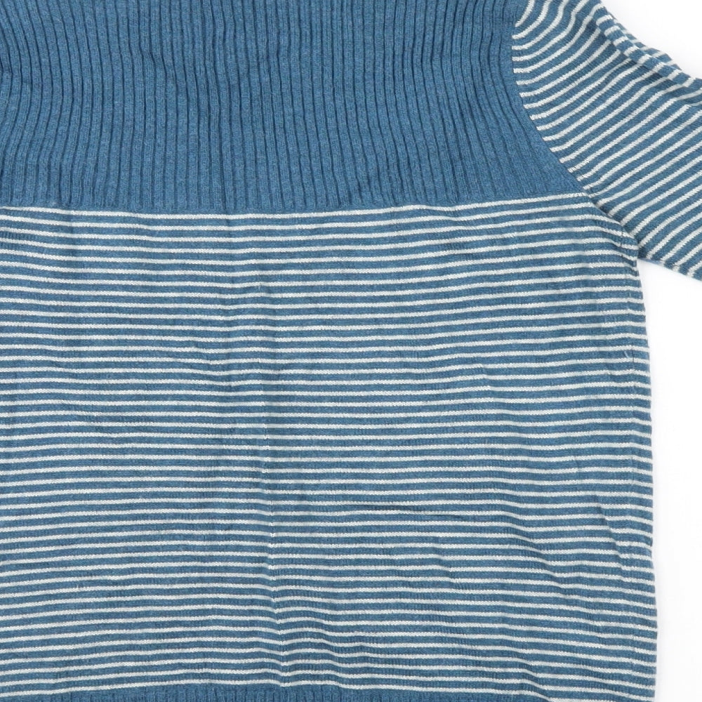Top Shop Womens Blue Striped Pullover Jumper Size 8