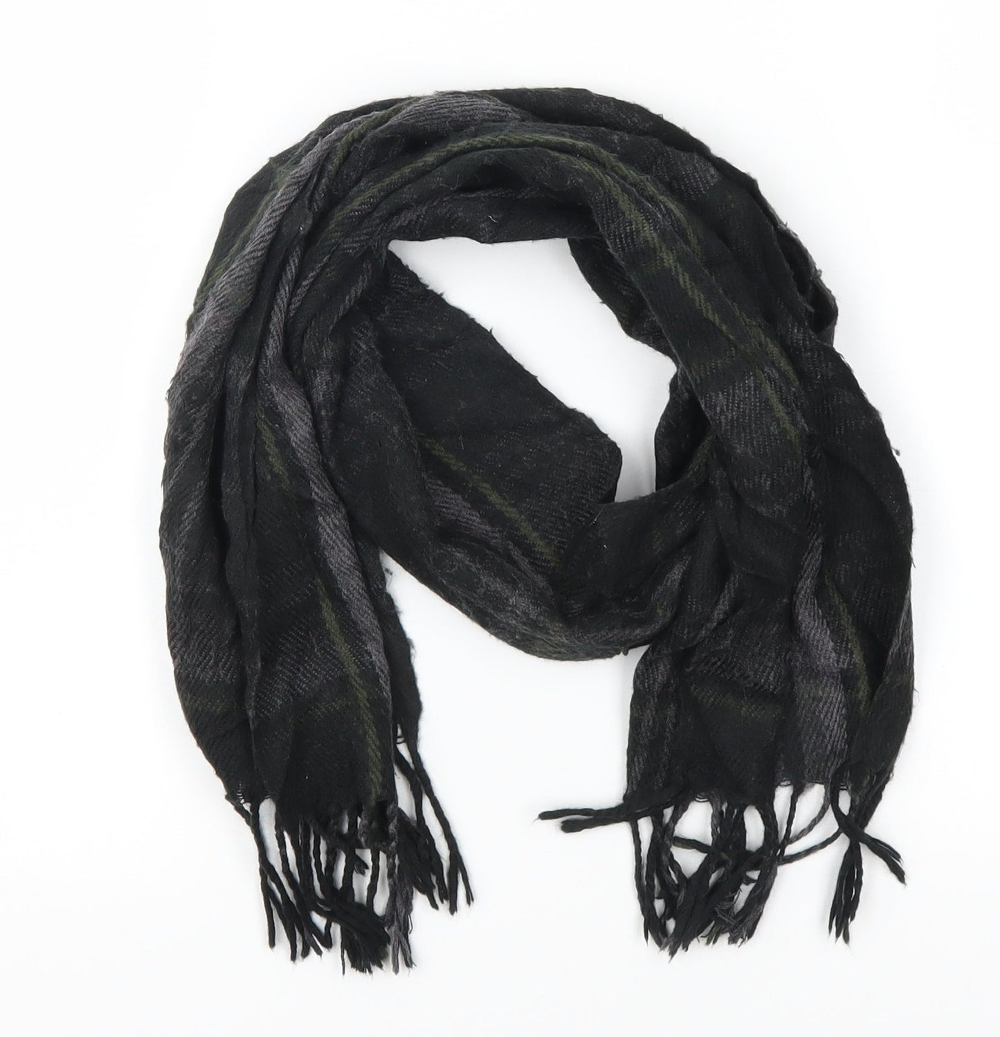 Preworn Womens Black Check Scarf