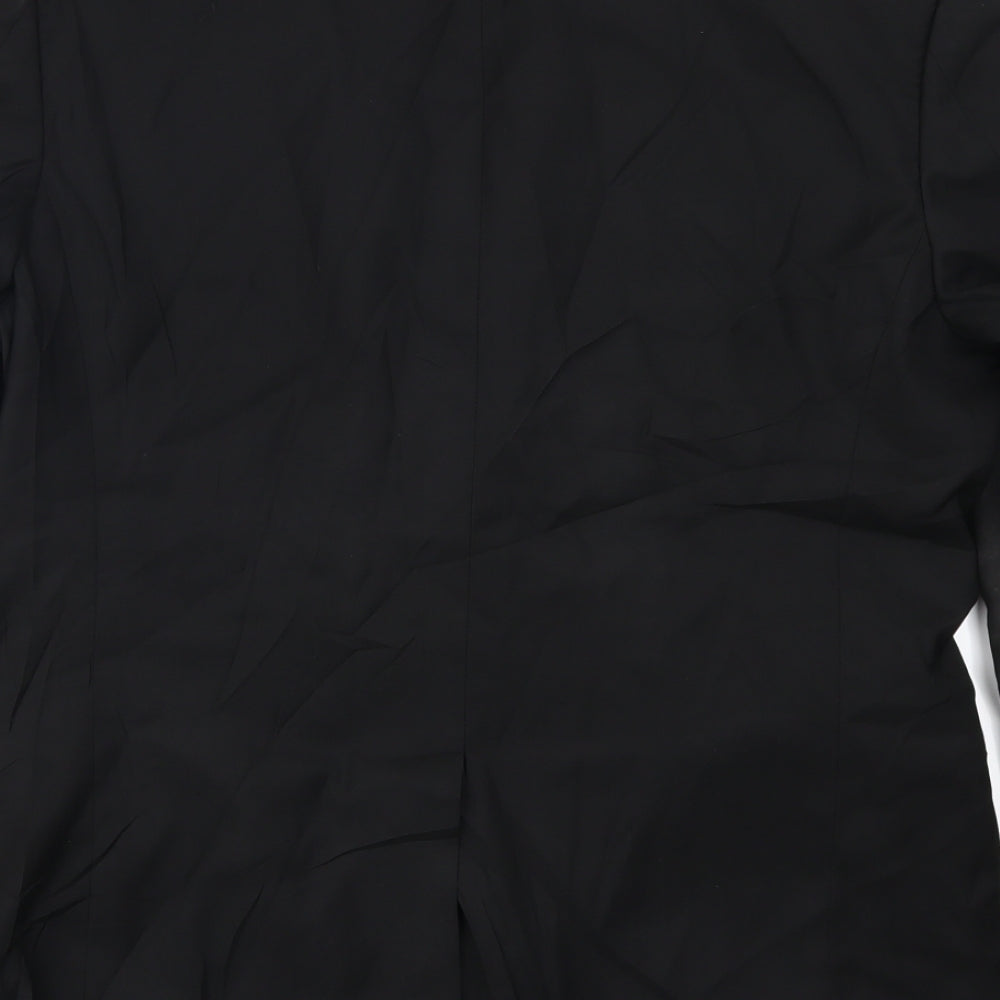 Septwolves Mens Black Jacket Suit Jacket Size 38