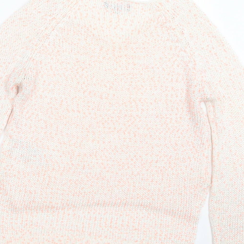 New Look Womens White Knit Pullover Jumper Size 10