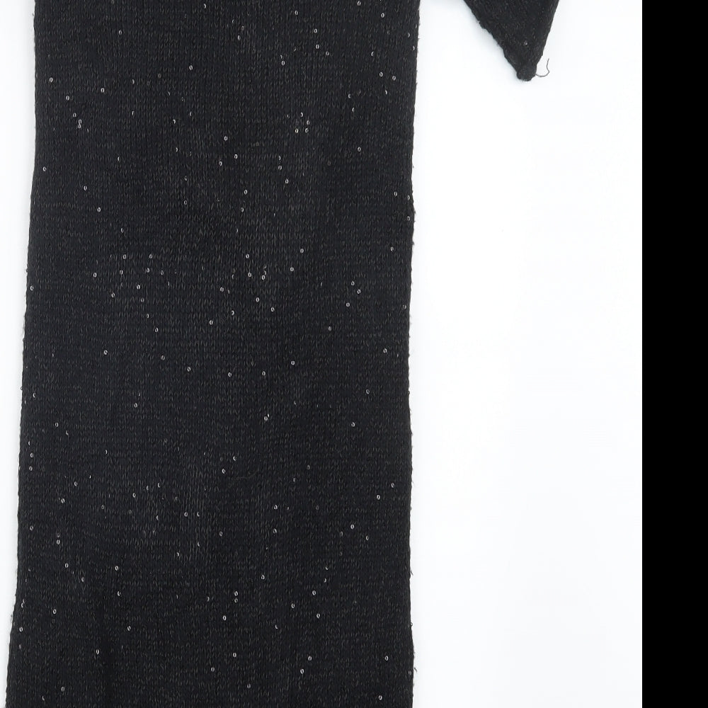 John Lewis Girls Black Knit Jumper Dress Size 12 Years