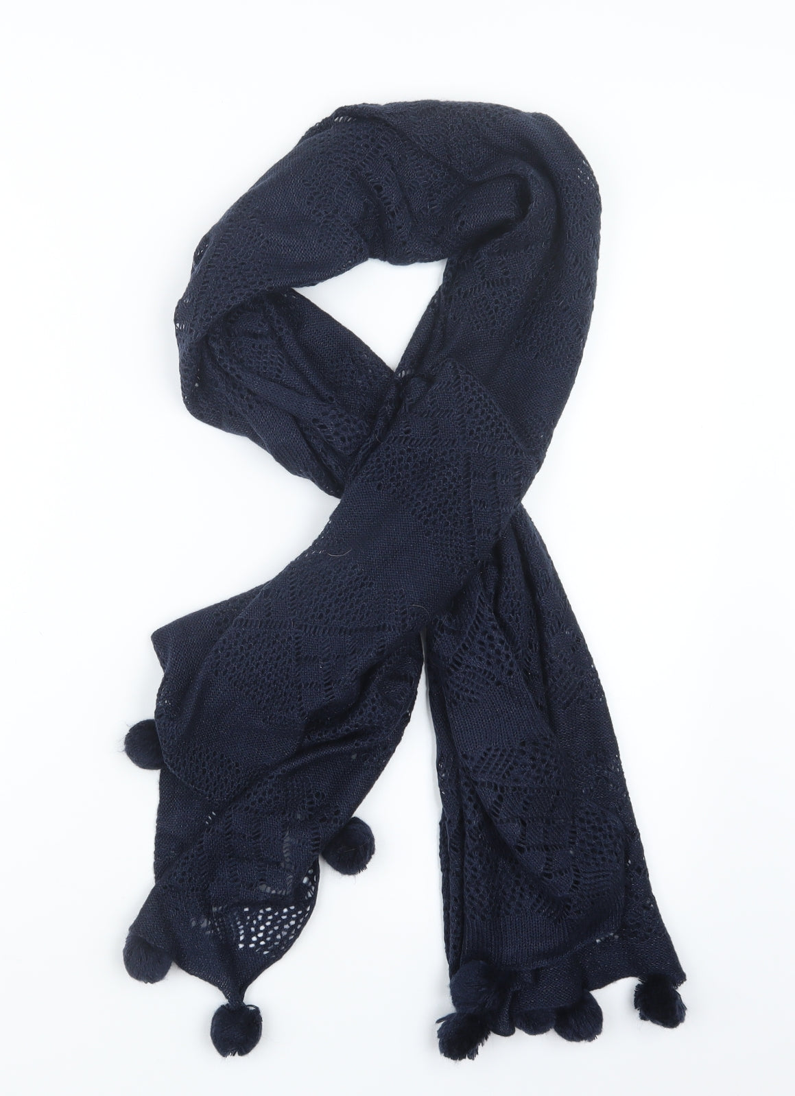 Preworn Womens Blue Knit Scarf