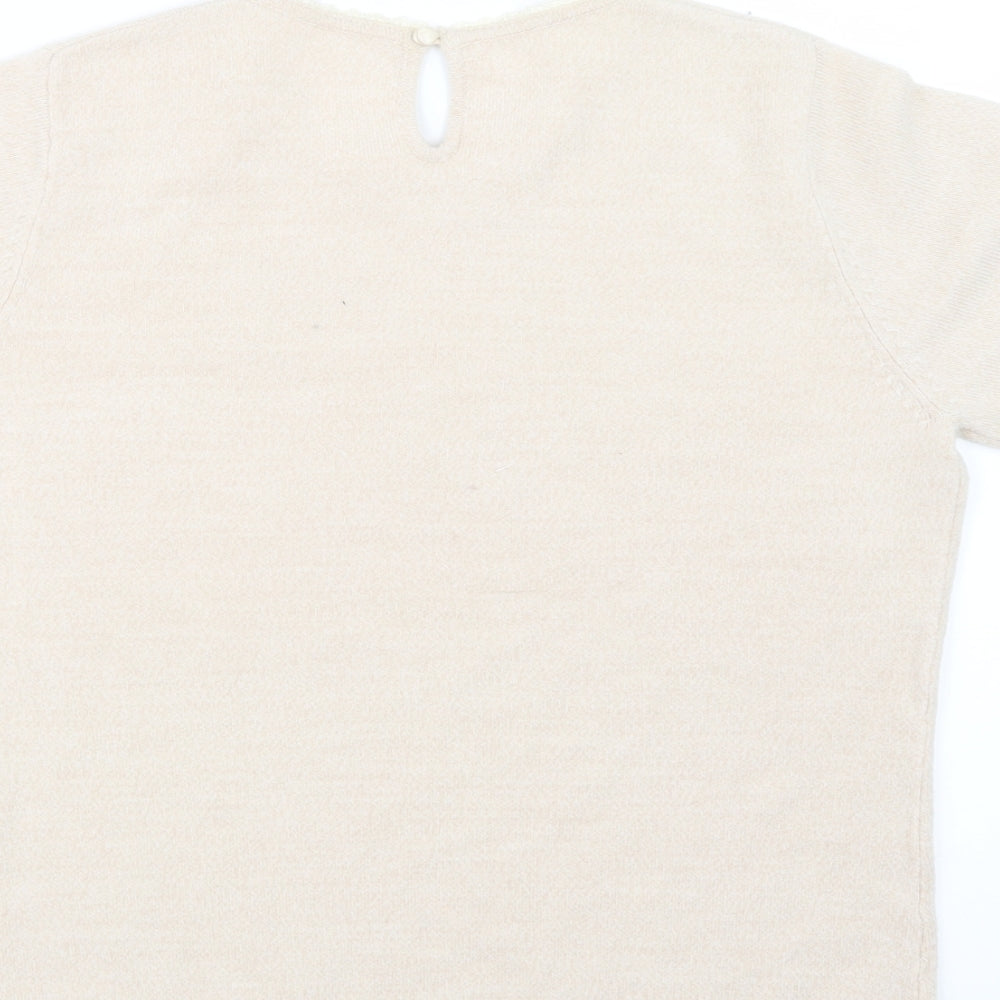 BHS Womens Beige Knit Pullover Jumper Size 14
