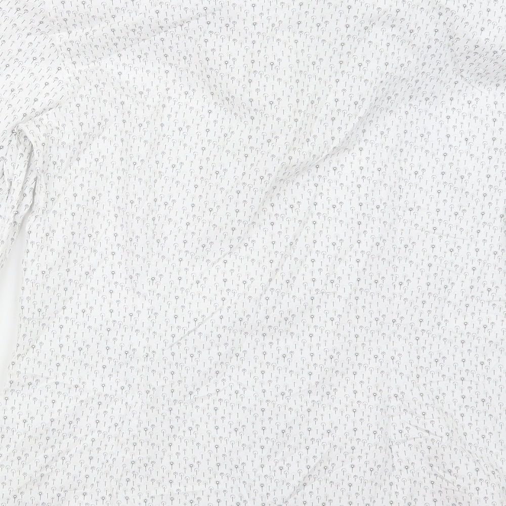 Red Herring Mens White Geometric Button-Up Size 15