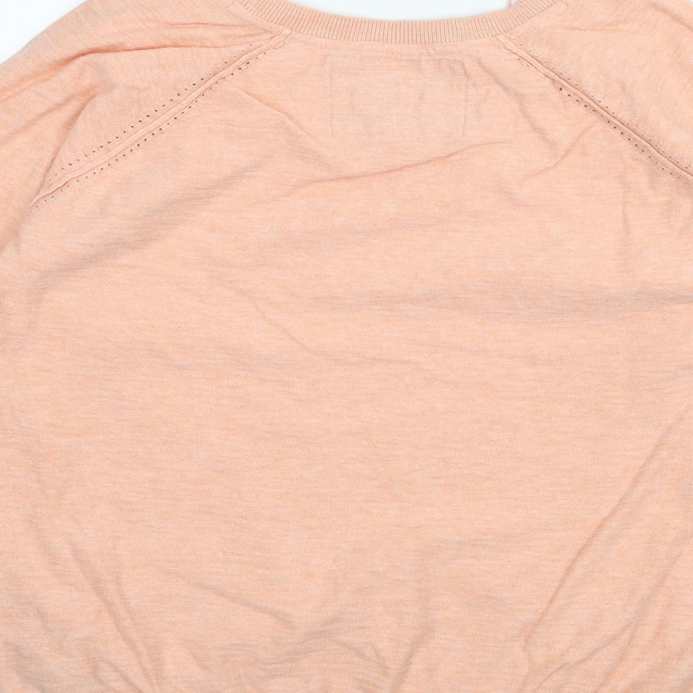 Marks & Spencer Womens Orange Knit Pullover Jumper Size 14