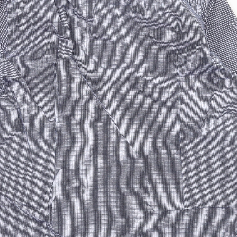 Bruun & Stengade Mens Blue Check Button-Up Size 15