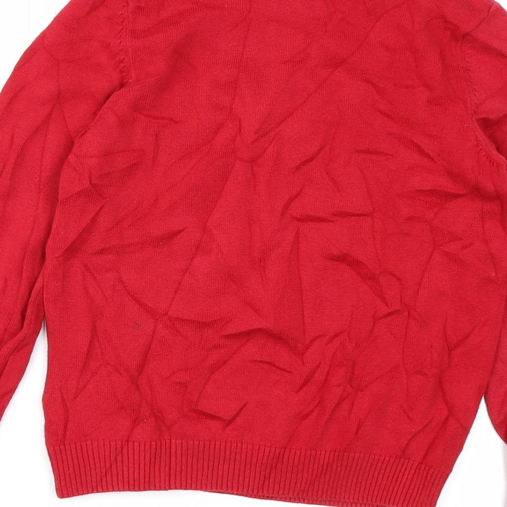 M&S kids Girls Red Knit Pullover Jumper Size 9-10 Years