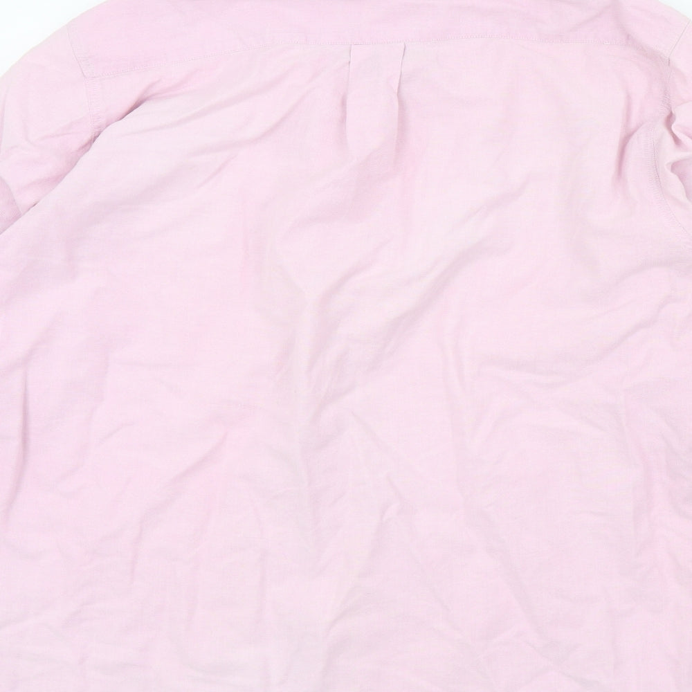 st bernard Mens Pink Colourblock Button-Up Size 16