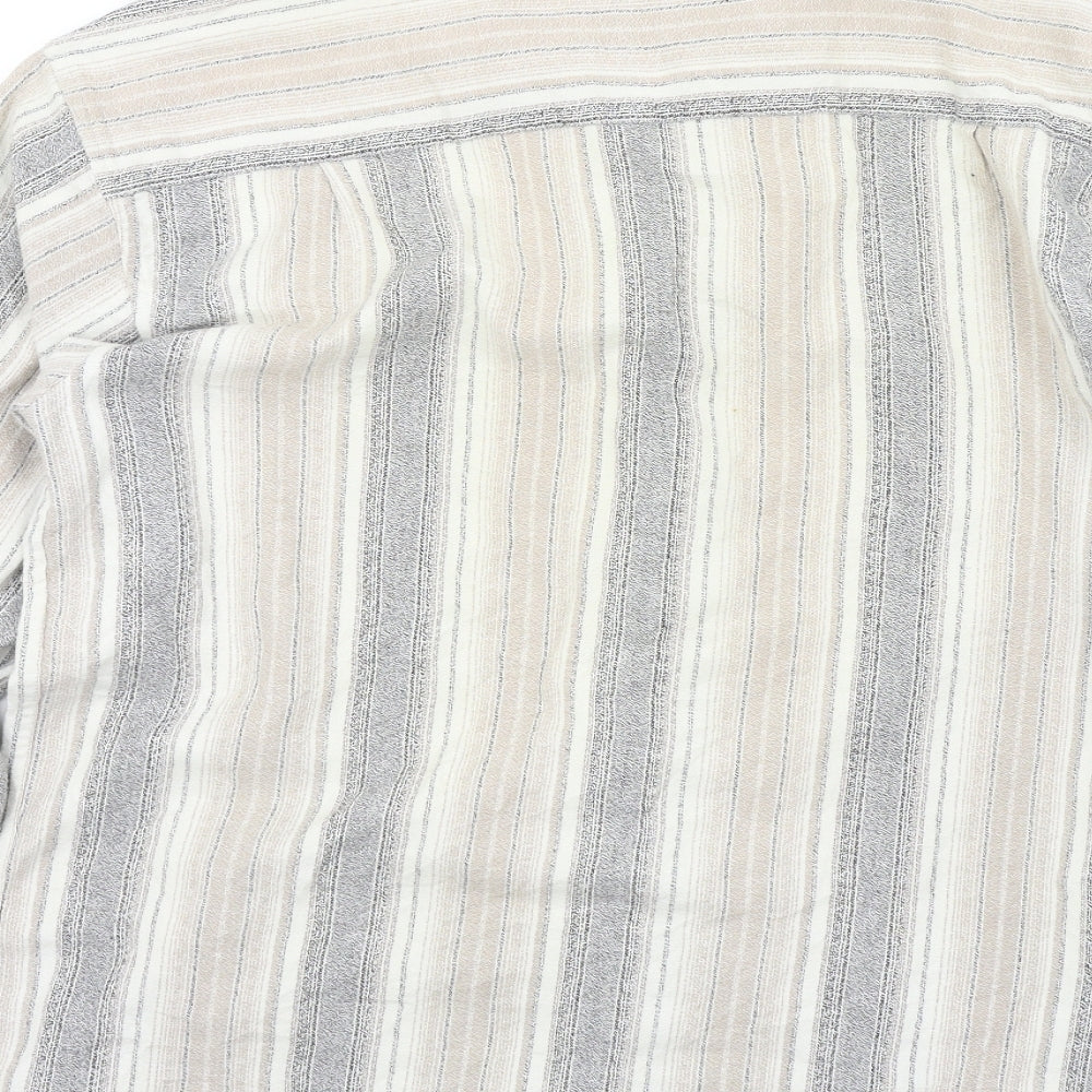 bankshot Mens Brown Striped Button-Up Size L