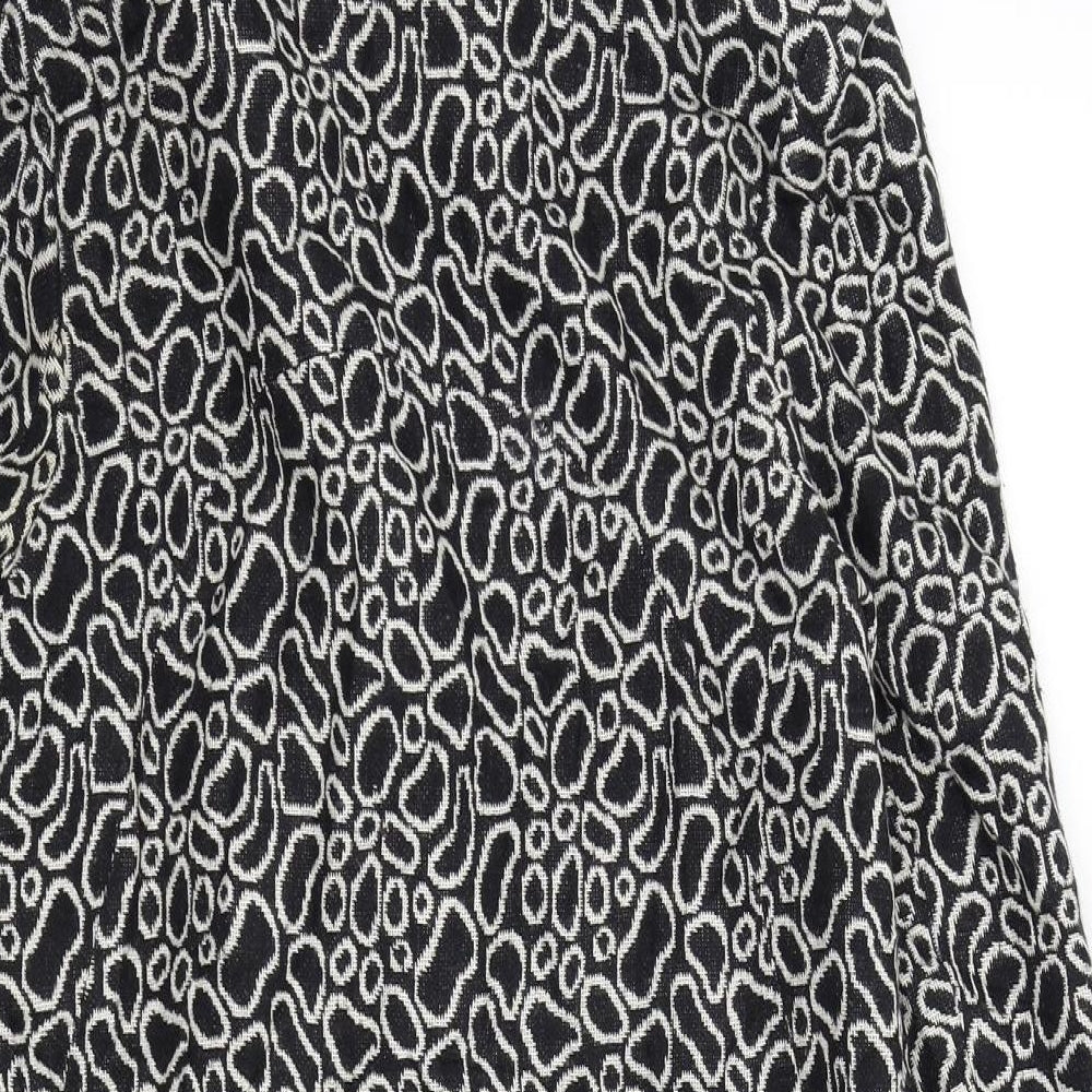 peng xin Womens Black Geometric Jacket Coat Size S
