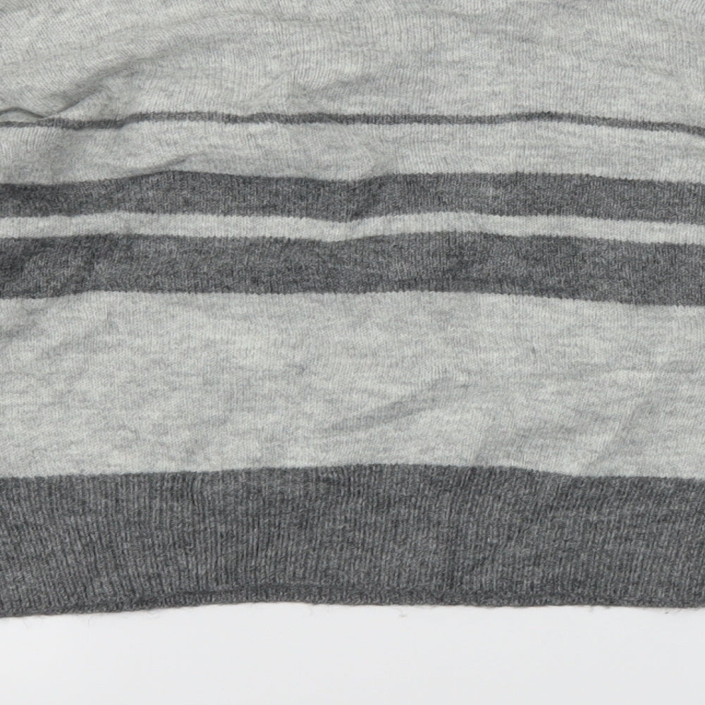 TOPSHOP Womens Grey Striped Pullover Jumper Size 8