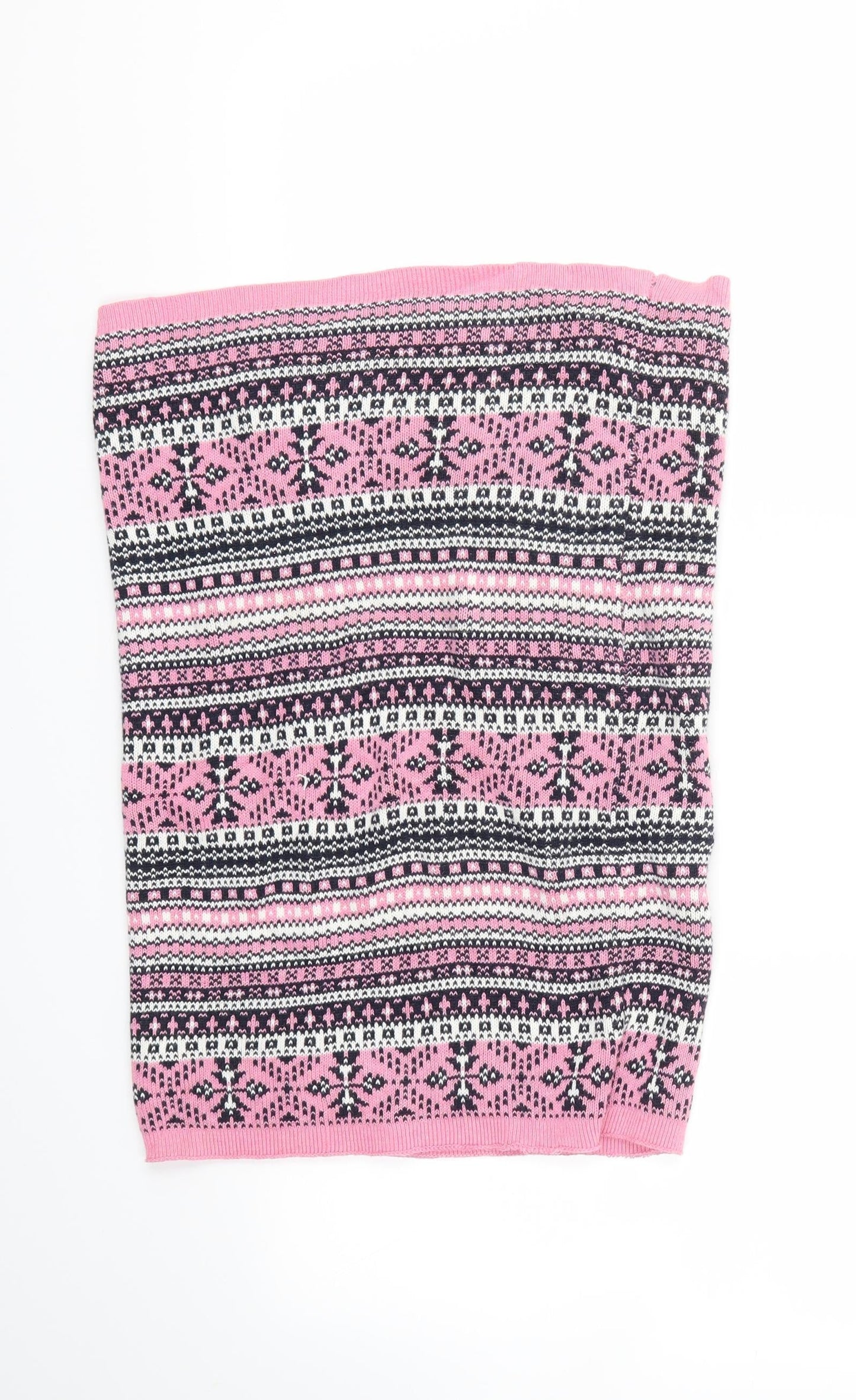 Preworn Womens Pink Argyle/Diamond Shawl/Wrap
