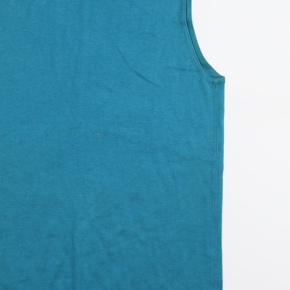 Kaleidescope Womens Blue Floral Basic Tank Size 14