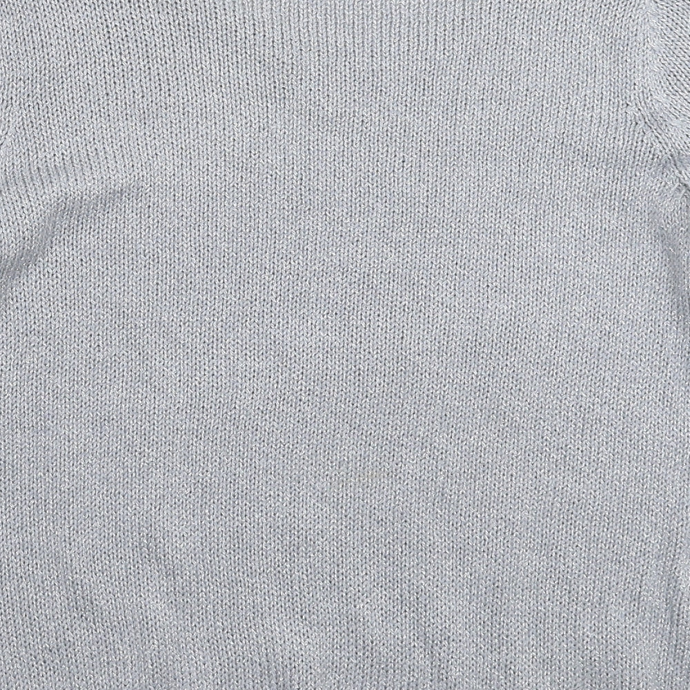 BHS Womens Silver Knit Pullover Jumper Size 16