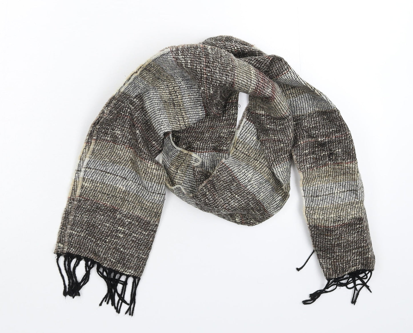 Preworn Womens Multicoloured Striped Knit Scarf