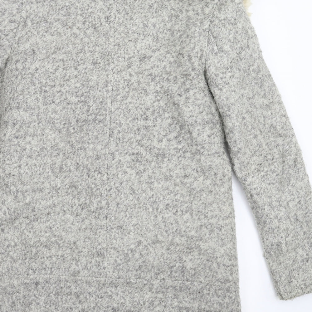 Marks & Spencer Womens Grey Overcoat Coat Size 10