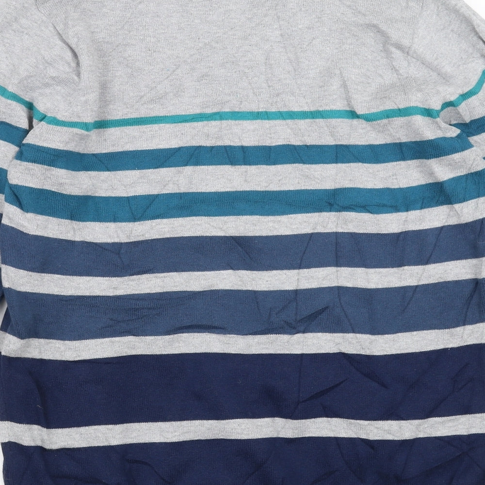 Cedarwood State Mens Blue Striped Pullover Jumper Size S