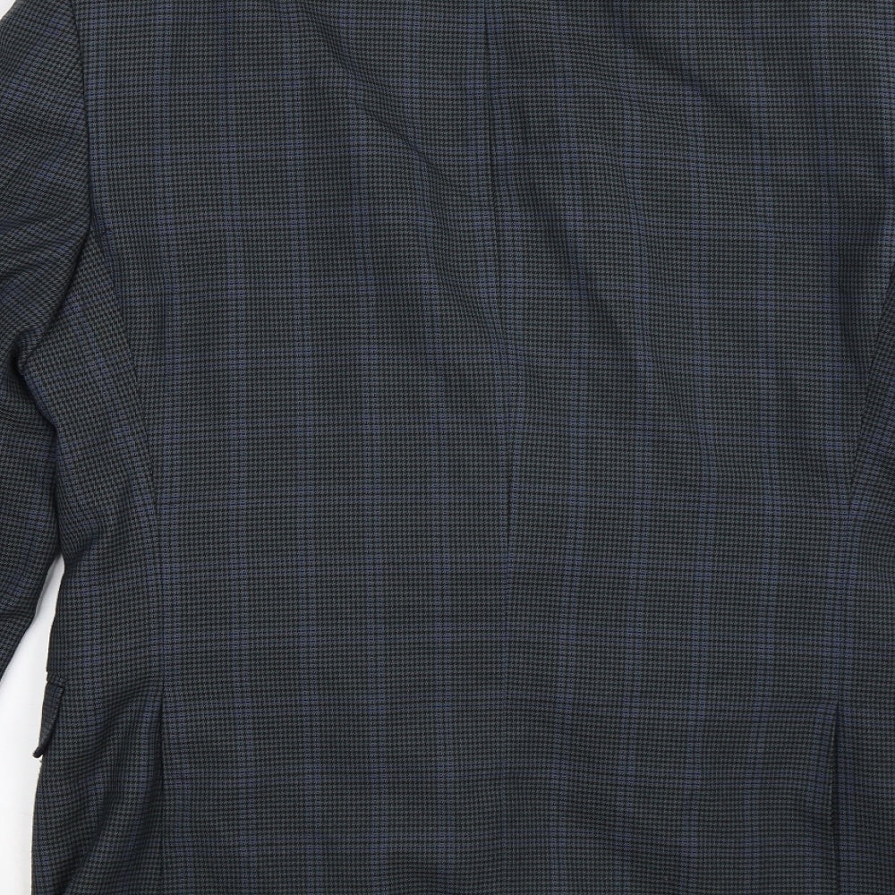 Marks & Spencer Mens Blue Check Jacket Suit Jacket Size 38