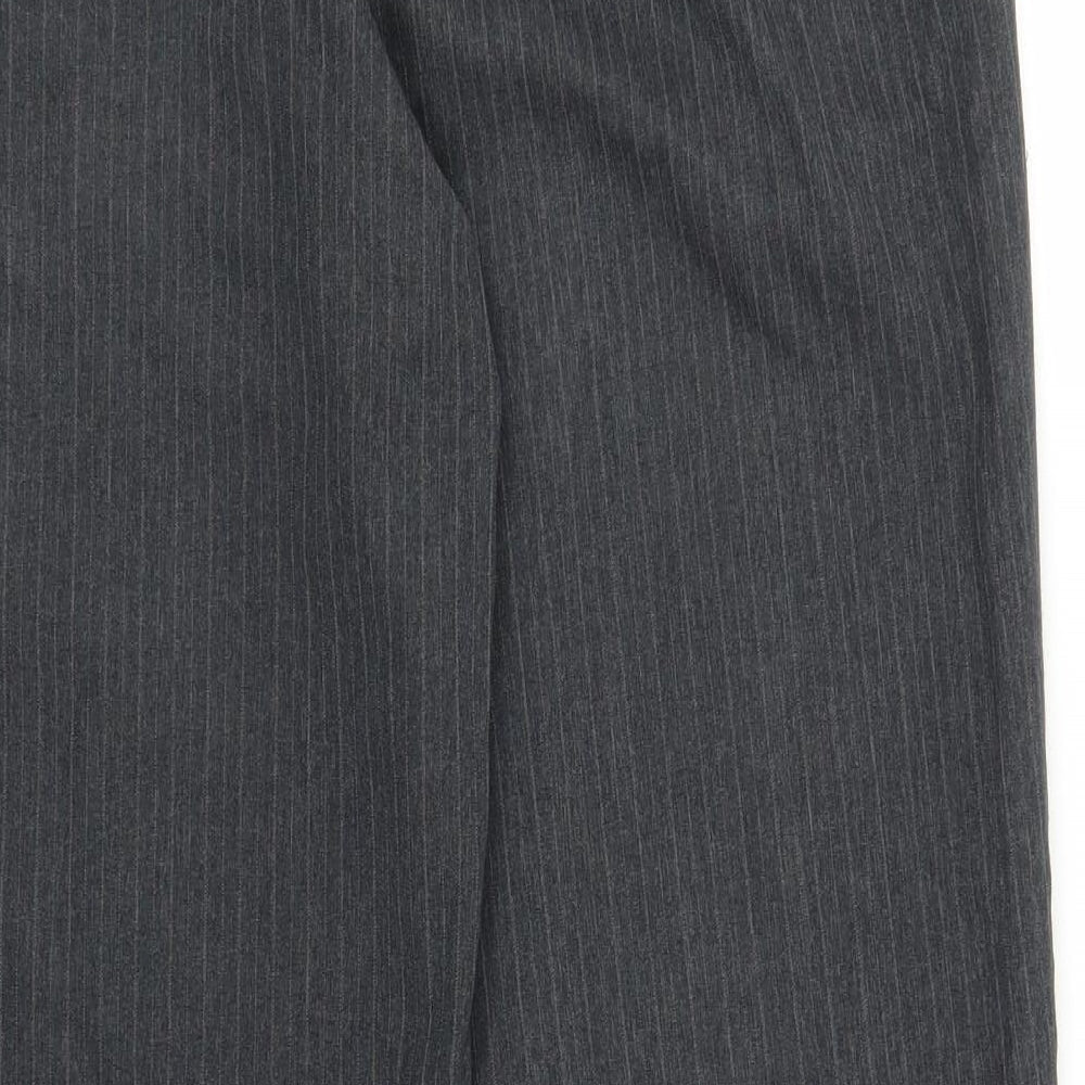 Bonmarché Womens Grey Striped Trousers Size 14 L26 in