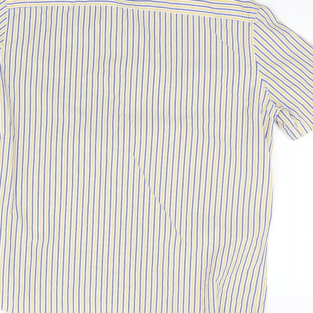 Marks & Spencer Womens White Striped Basic Button-Up Size M