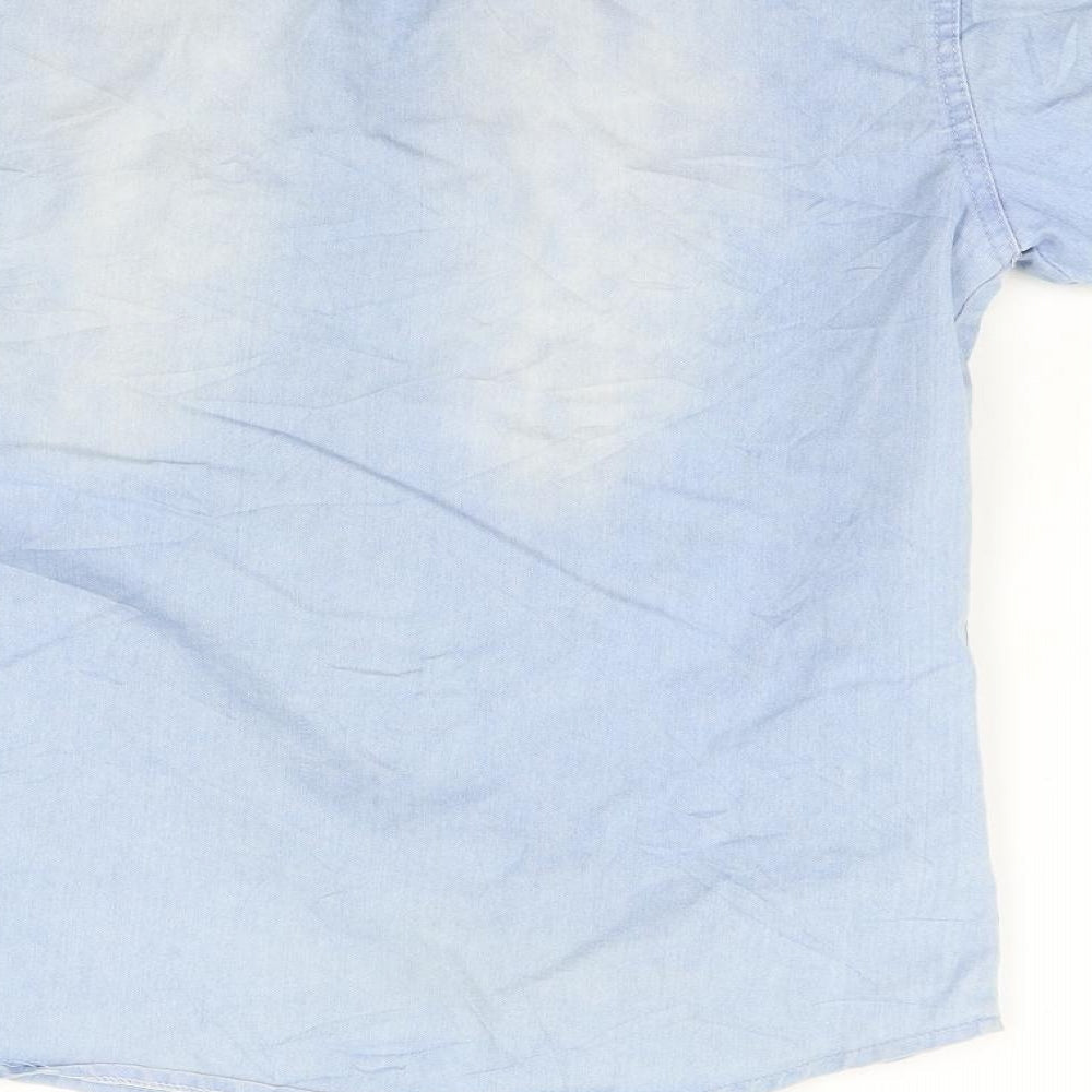 Preworn Womens Blue Basic Button-Up Size M