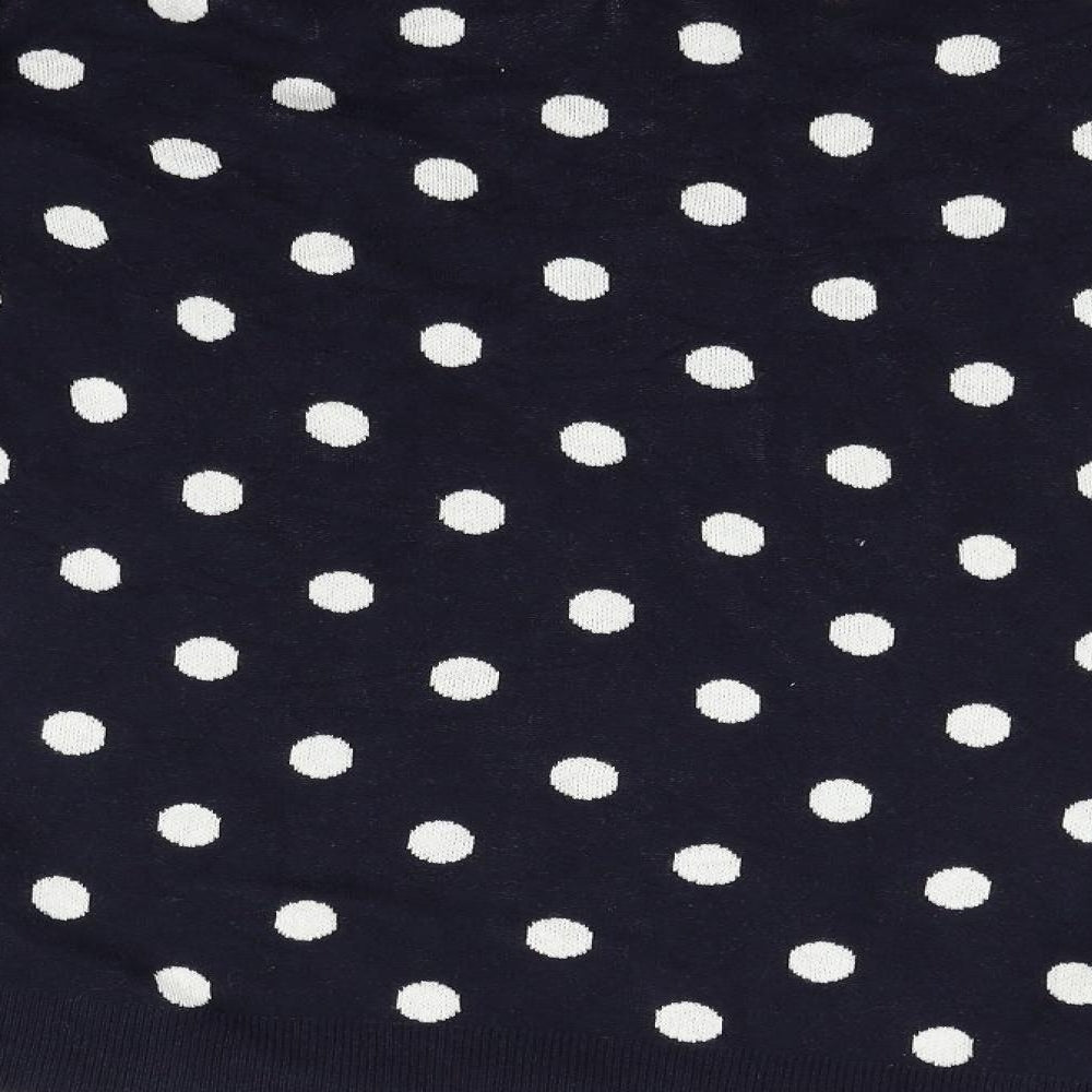 VERO MODA Womens Blue Polka Dot Pullover Jumper Size S
