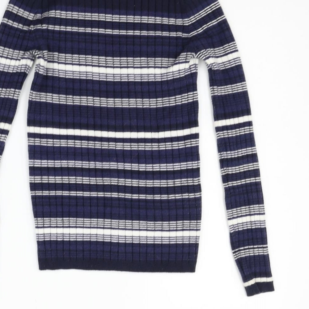 Atmosphere Womens Blue Striped Pullover Jumper Size 12