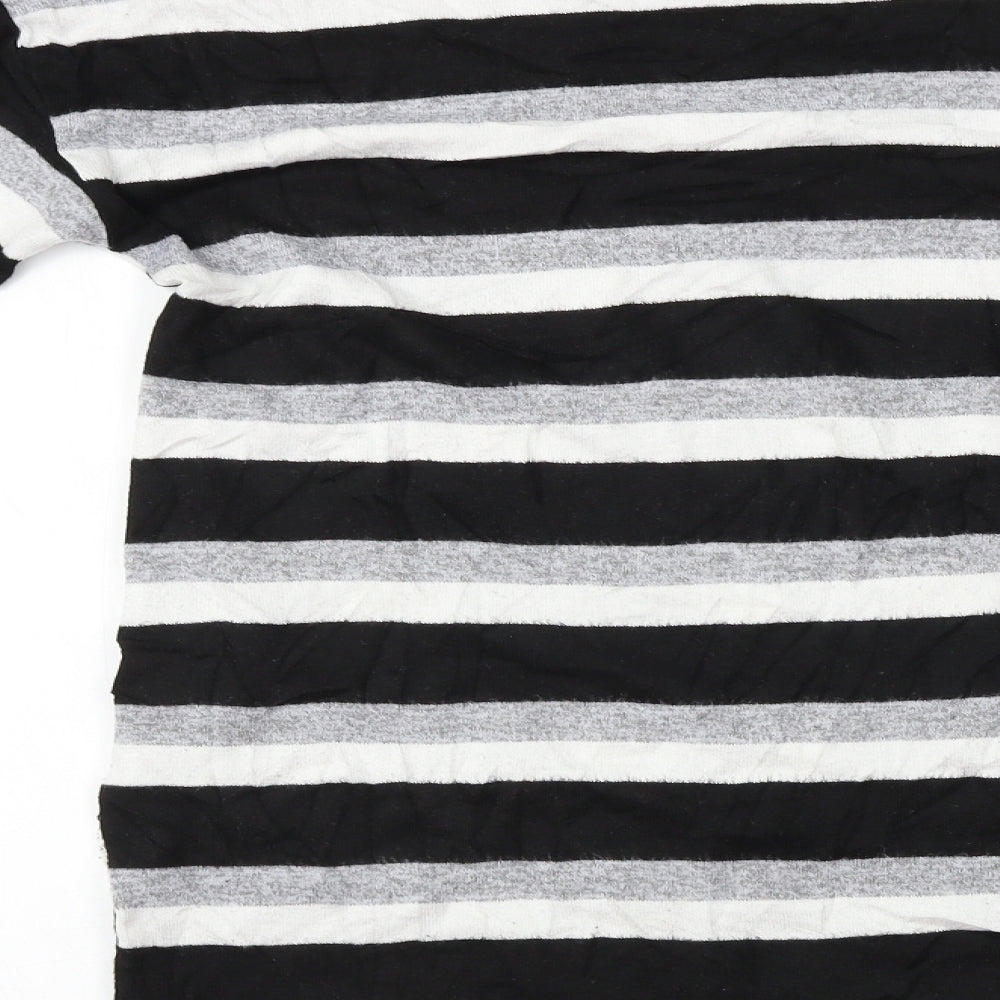F&F Womens Black Striped A-Line Size 8
