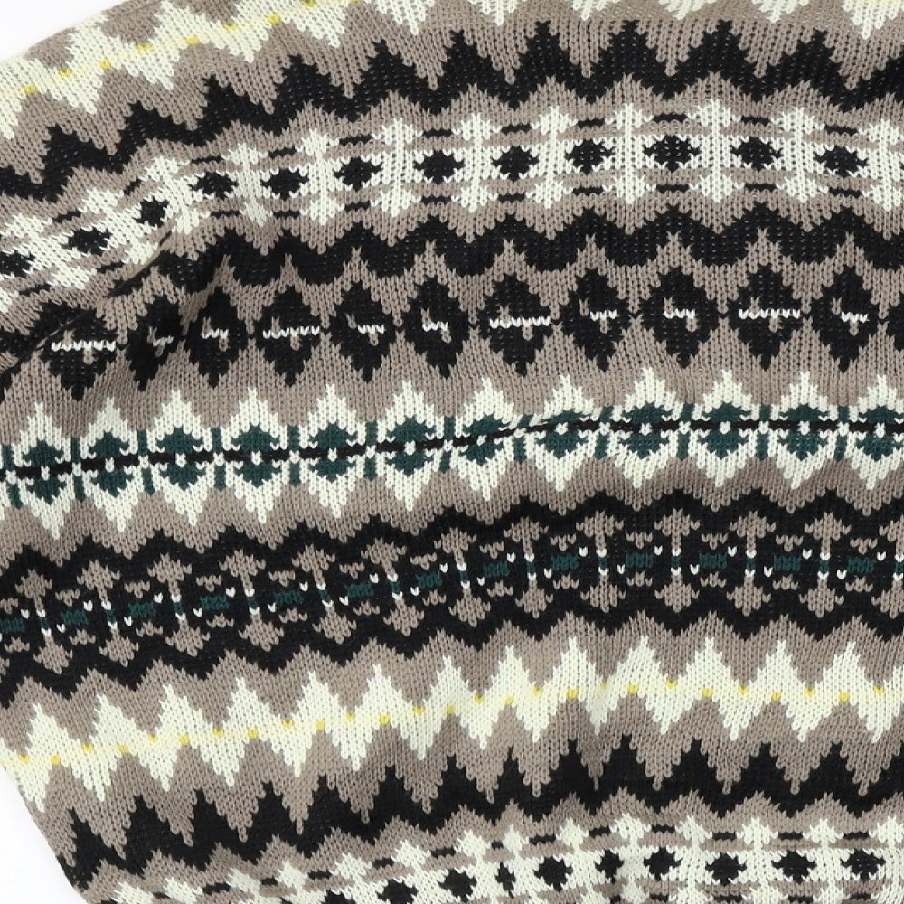 Aitch Womens Brown Herringbone Pullover Jumper Size M