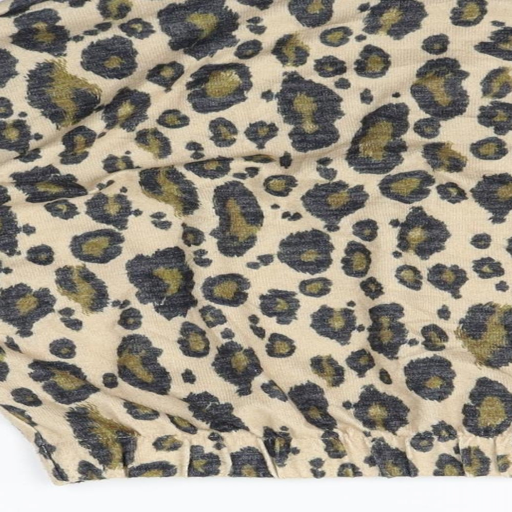 River Island Girls Beige Animal Print Pullover Jumper Size 11-12 Years