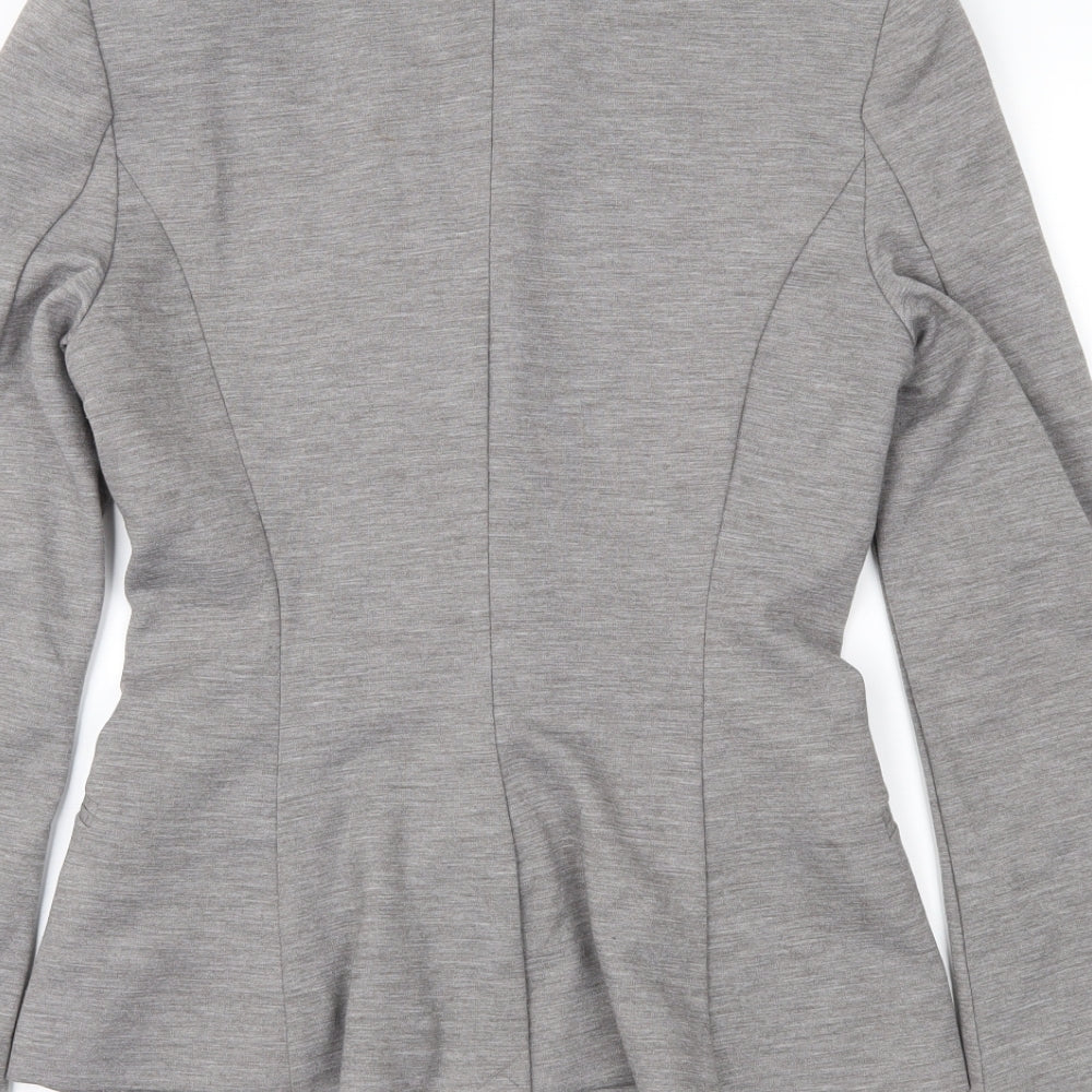 H&M Womens Grey Jacket Suit Jacket Size 6