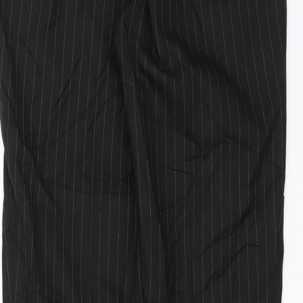 New Look Mens Black Striped Trousers Size 28 in L26 in