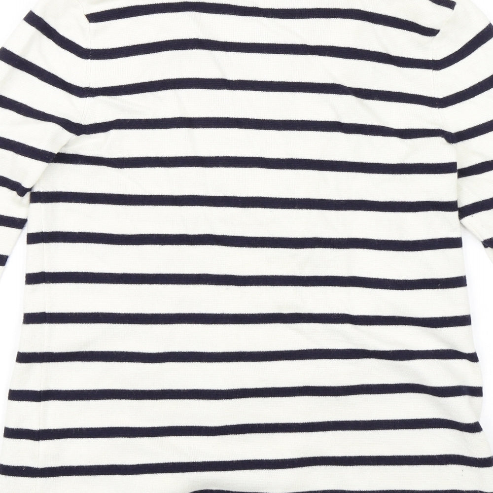 Marks & Spencer Womens White Striped Jacket Size 10