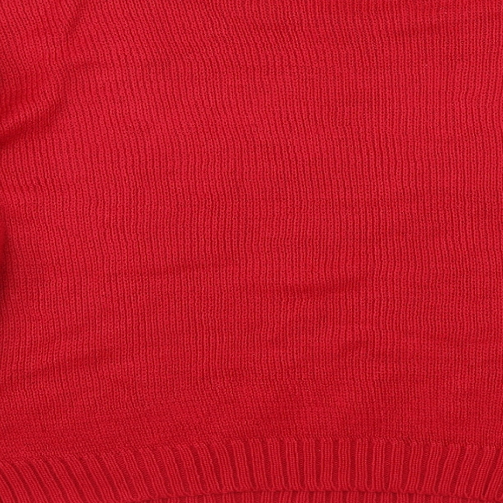 Preworn Womens Red Pullover Jumper Size S - Deer