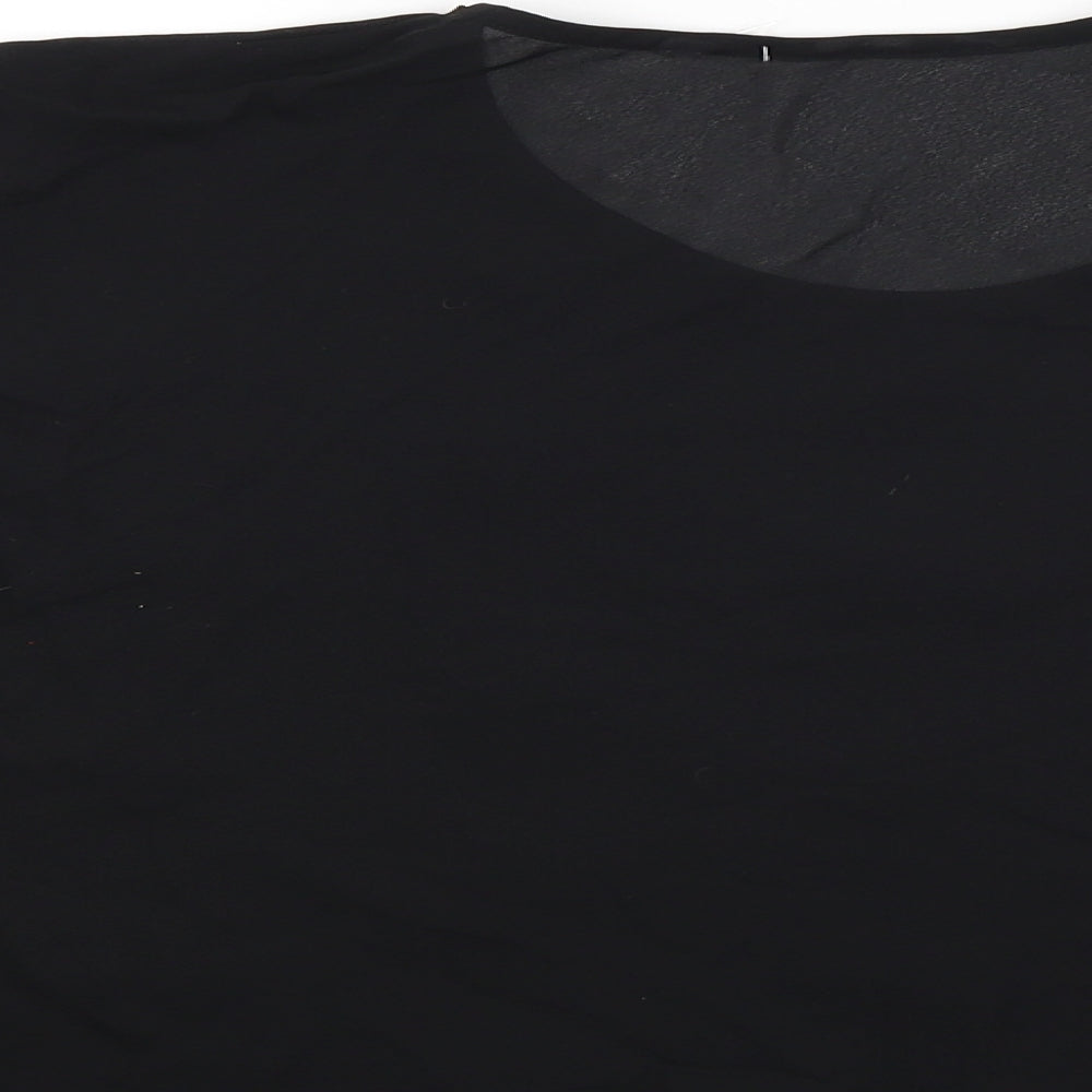 Preworn Womens Black Basic Blouse Size 14