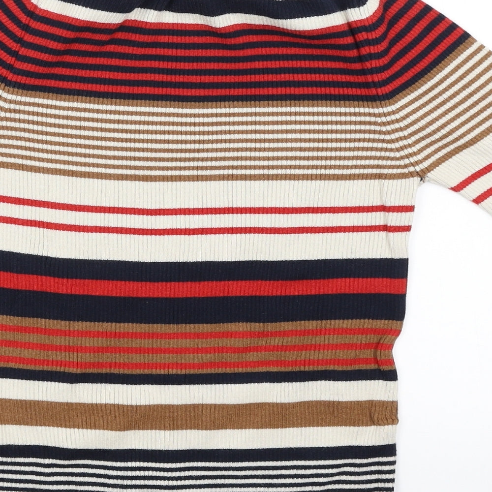 Miss Selfridge Womens Multicoloured Striped Pullover Jumper Size 12